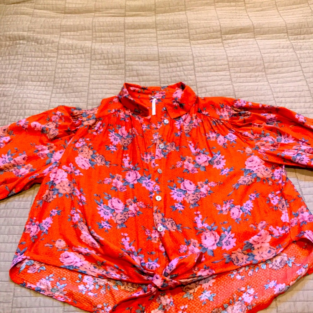 Free people tie front top
